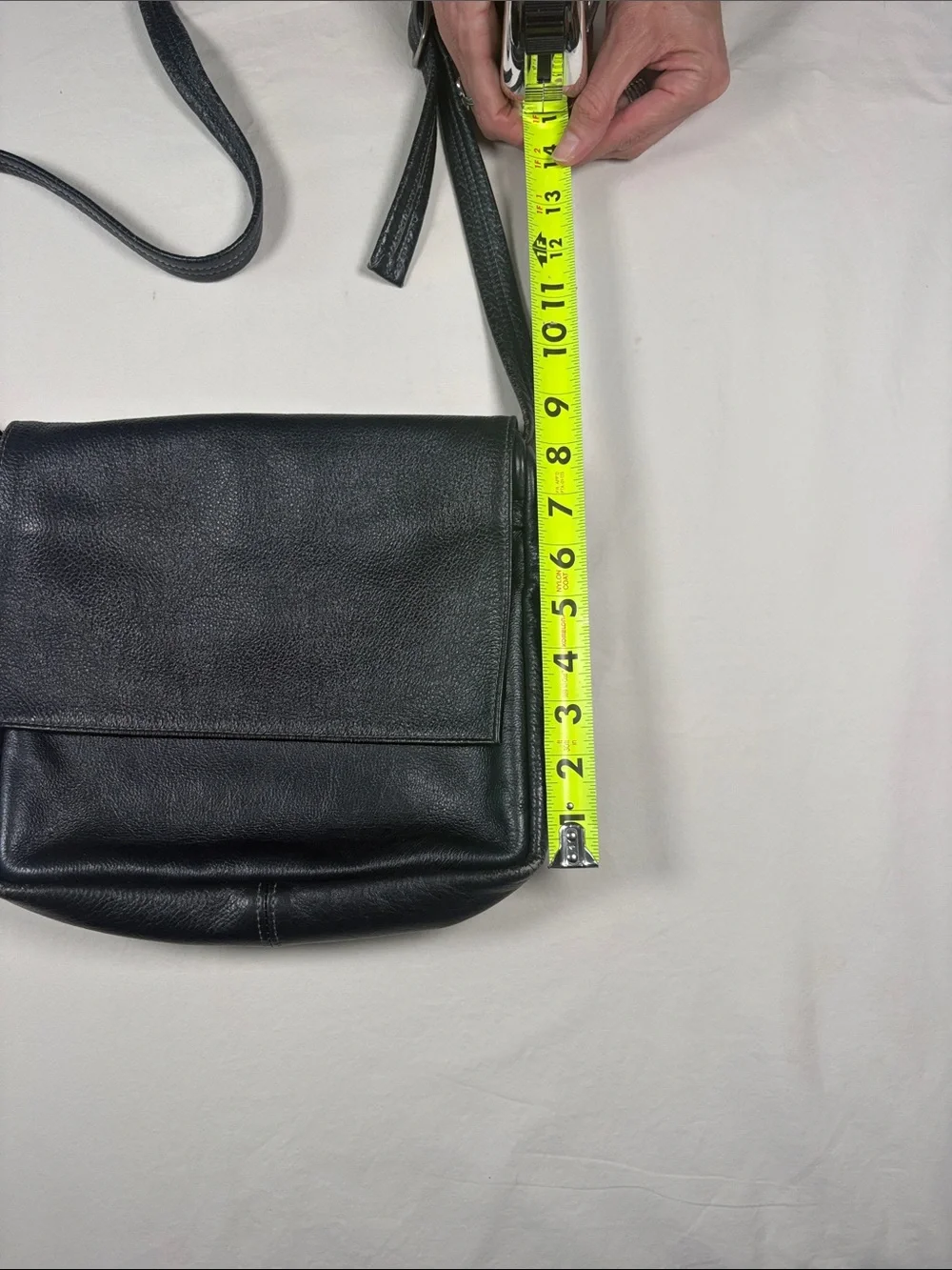 SAS Black Pebble-Grain Leather Messenger Bag